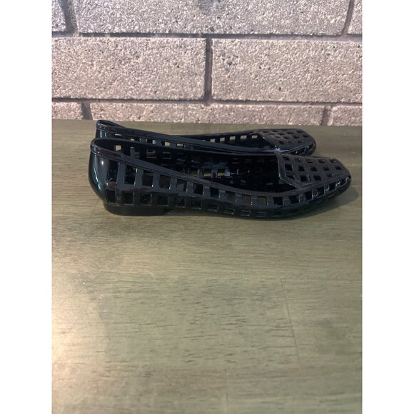Jeffrey Campbell Womens SUNNIE Black Jelly Flats Woven Design Size 7 Square Toe - Picture 3 of 9